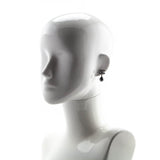 Chanel Gray Faux Pearl & Strass CC Drop Earrings