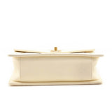 Chanel Ivory Lambskin Reversed Chevron Quilted Flap Bag
