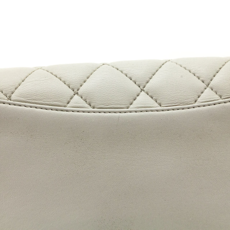 Chanel Light Gray Lambskin Quilted Small Single Flap Shoulder Bag