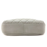 Chanel Light Gray Lambskin Quilted Small Single Flap Shoulder Bag