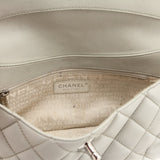 Chanel Light Gray Lambskin Quilted Small Single Flap Shoulder Bag