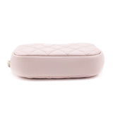 Chanel Light Pink Caviar Quilted Small Curvy Pouch Cosmetic Case