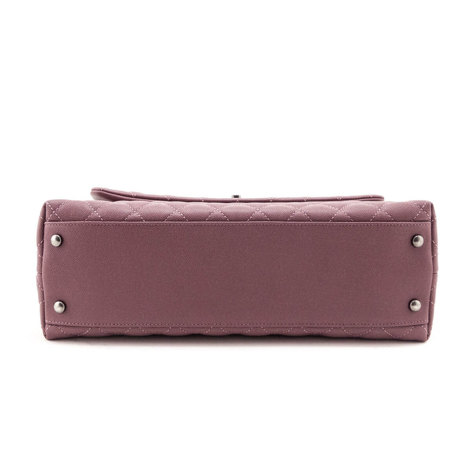 Chanel Mauve Caviar & Lizard Quilted Medium Coco Handle Flap Bag