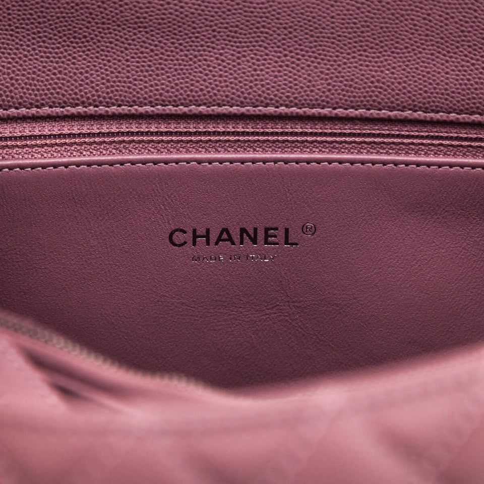 Chanel Mauve Caviar & Lizard Quilted Medium Coco Handle Flap Bag