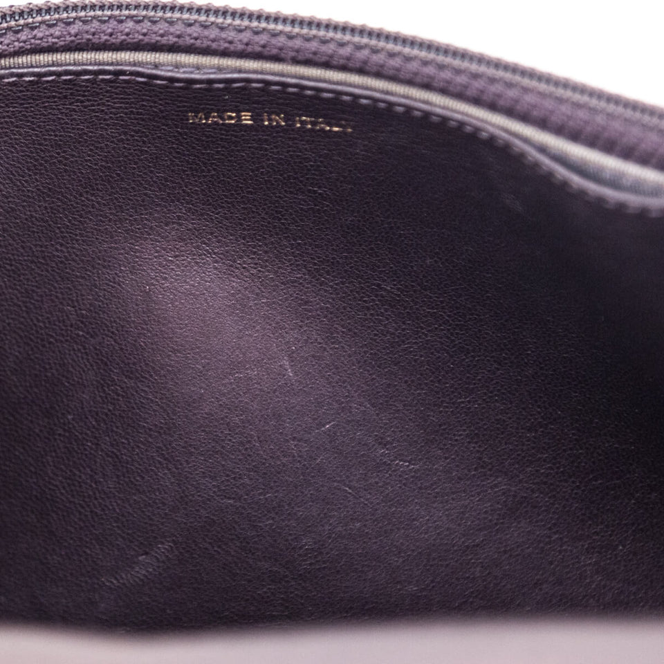 Chanel Dark Mauve Metallic Quilted Lambskin Wallet On Chain