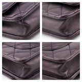 Chanel Dark Mauve Metallic Quilted Lambskin Wallet On Chain