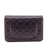Chanel Dark Mauve Metallic Quilted Lambskin Wallet On Chain