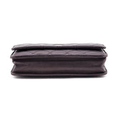Chanel Dark Mauve Metallic Quilted Lambskin Wallet On Chain