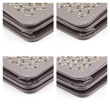 Chanel Metallic Gray Leather Studded Wallet on Chain Bag