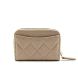 Chanel Metallic Iridescent Beige Quilted Caviar Classic Zipped Coin Purse