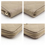 Chanel Metallic Iridescent Beige Quilted Caviar Classic Zipped Coin Purse