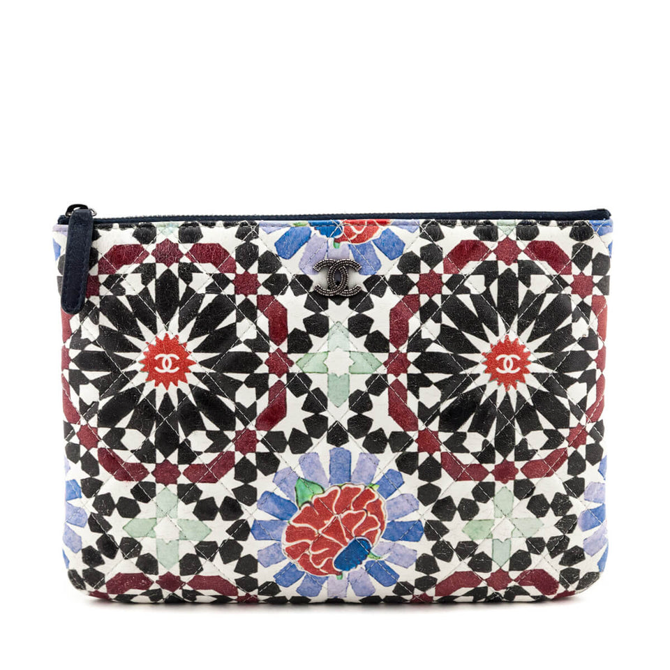 Chanel Multicolor Quilted Glazed Lambskin Small Paris Dubai Pouch