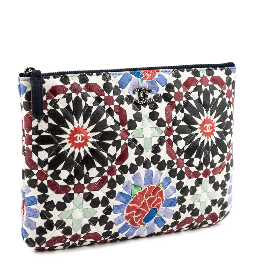 Chanel Multicolor Quilted Glazed Lambskin Small Paris Dubai Pouch