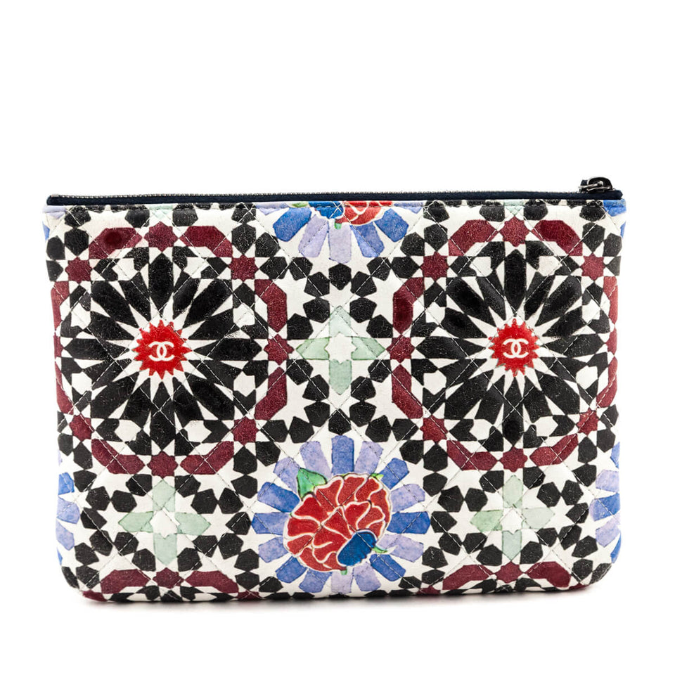 Chanel Multicolor Quilted Glazed Lambskin Small Paris Dubai Pouch