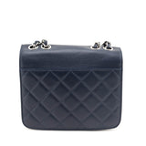 Chanel Navy Caviar Quilted CC Box Flap