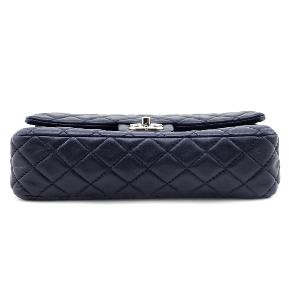 Chanel Navy Quilted Lambskin Medium Soft Double Flap Bag