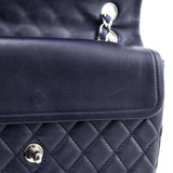 Chanel Navy Quilted Lambskin Medium Soft Double Flap Bag