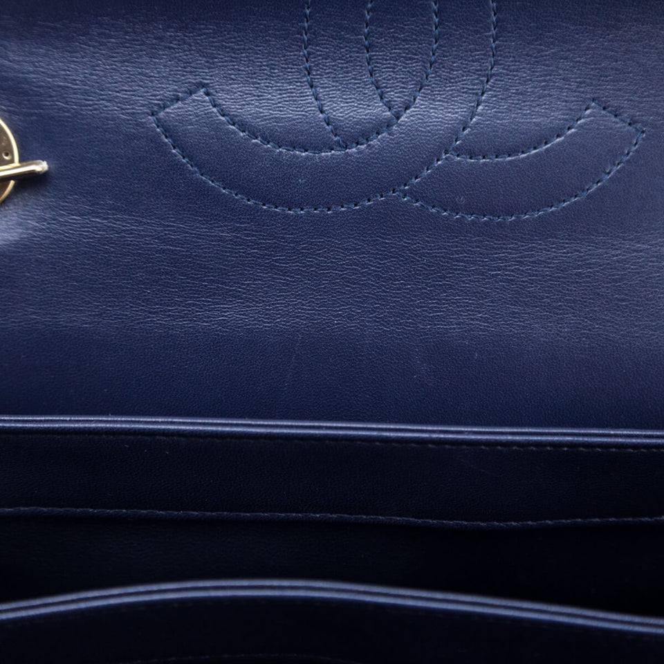 Chanel Navy Quilted Lambskin Small Trendy CC Top Handle Flap Bag