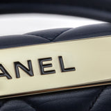 Chanel Navy Quilted Lambskin Small Trendy CC Top Handle Flap Bag