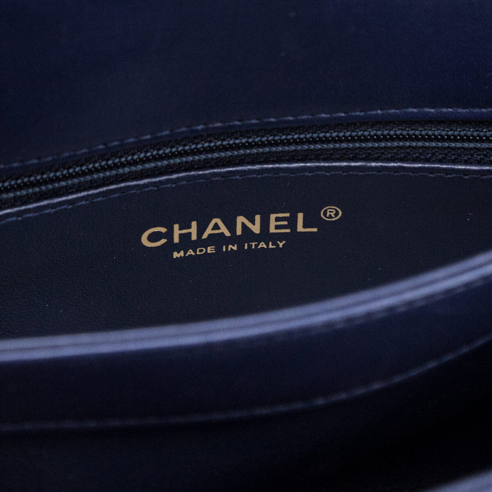 Chanel Navy Quilted Lambskin Small Trendy CC Top Handle Flap Bag