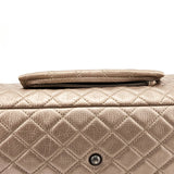 Chanel Pale Gold Metallic Calfskin Quilted XXL Travel Flap Bag