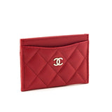 Chanel Red Caviar Quilted Card Holder