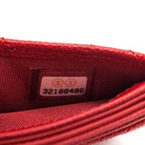 Chanel Red Caviar Quilted Card Holder