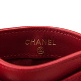 Chanel Red Caviar Quilted Card Holder