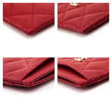 Chanel Red Caviar Quilted Card Holder