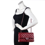 Chanel Red Quilted Caviar Classic Medium Double Flap Bag