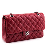 Chanel Red Quilted Caviar Classic Medium Double Flap Bag