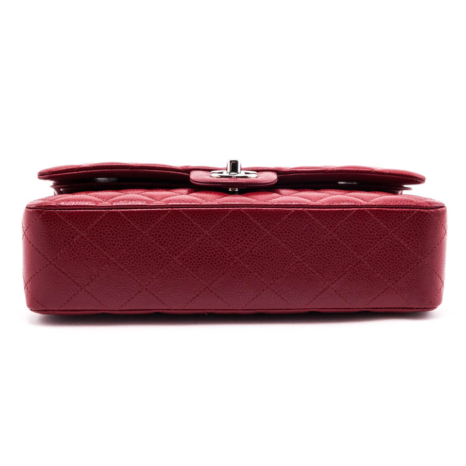 Chanel Red Quilted Caviar Classic Medium Double Flap Bag
