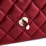 Chanel Red Quilted Caviar Classic Medium Double Flap Bag
