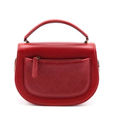 Chanel Red Shiny Calfskin & Quilted Goatskin Small Coco Curve Messenger Flap Bag