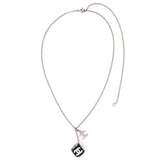 Chanel Silver & Black Crystal CC Dice Pendant Necklace