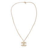 Chanel Pale Gold-Tone & Faux Pearl CC Pendant Necklace