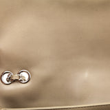 Chanel Taupe Patent Patent Quilted 3 Accordion Jumbo Flap Bag