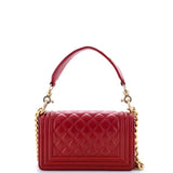 Chanel Top Handle Boy Bag Quilted Calfskin Small