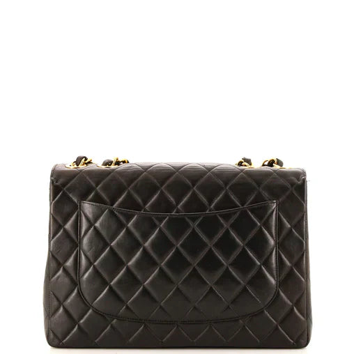Chanel Vintage Classic Single Flap Bag Quilted Lambskin Jumbo
