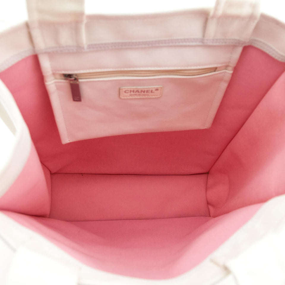 Chanel White Canvas Chanel Cruise Miami Tote
