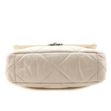 Chanel White Crumpled Calfskin Quilted Medium Chanel 19