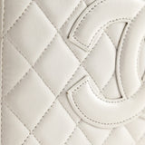 Chanel White Quilted Lambskin Vintage CC Tote Bag