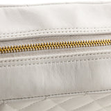 Chanel White Quilted Lambskin Vintage CC Tote Bag
