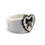 Chanel White & Black Valentine Heart Resin Cuff