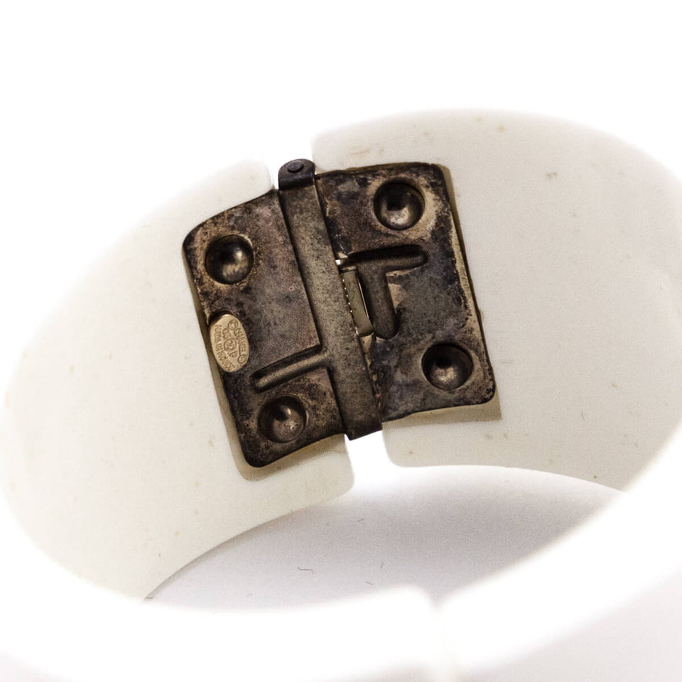 Chanel White & Black Valentine Heart Resin Cuff