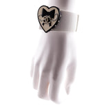 Chanel White & Black Valentine Heart Resin Cuff