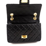 Chanel Black Aged Calfskin Quilted 2.55 Reissue Mini Flap Bag