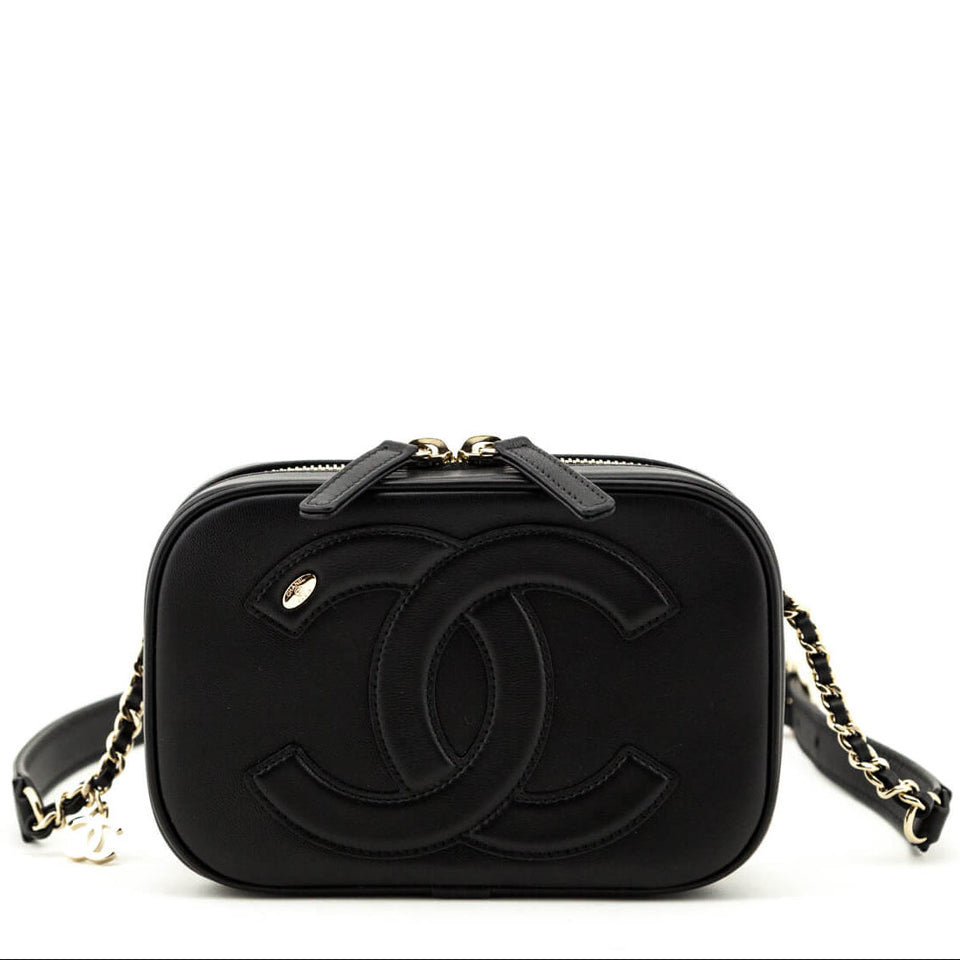 Chanel Black Lambskin CC Mania Waist Bag