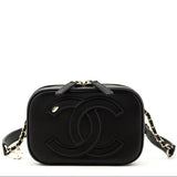 Chanel Black Lambskin CC Mania Waist Bag