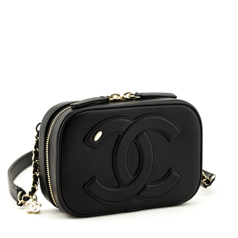 Chanel Black Lambskin CC Mania Waist Bag